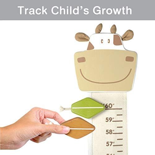  Im Wood and Fabric Wall Growth Chart, Height Measurement, Scale, Ruler for Kids (Cow)