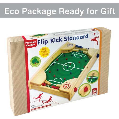  Im Flipkick: Wooden Tabletop Football/Soccer Pinball Games, Indoor Portable Sport Table Board for Kids and Family