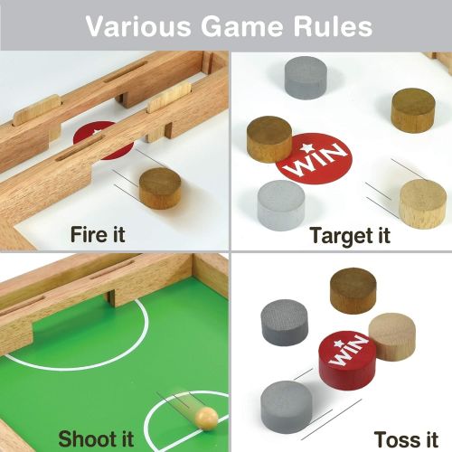  Im Flick n Kick: Wooden Multi Tabletop Indoor Portable Board Games for Kids and Family