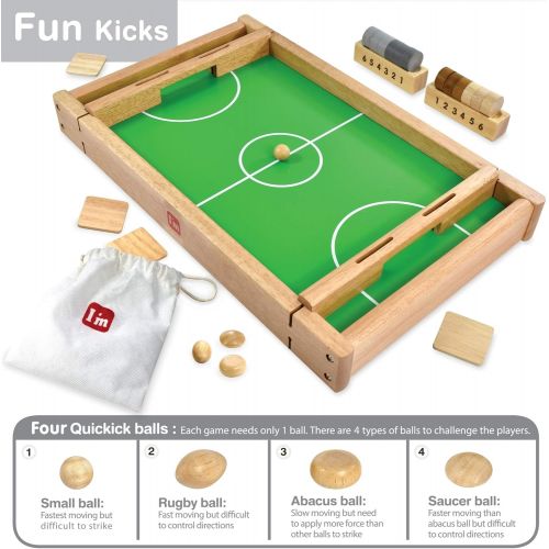  Im Flick n Kick: Wooden Multi Tabletop Indoor Portable Board Games for Kids and Family