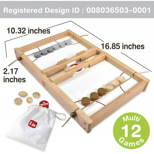  Im Flick n Kick: Wooden Multi Tabletop Indoor Portable Board Games for Kids and Family