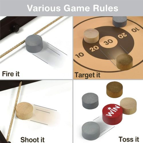  Im Big Shooz n TOZZ : Wooden Multi Tabletop Indoor Portable Board Games for Kids and Family
