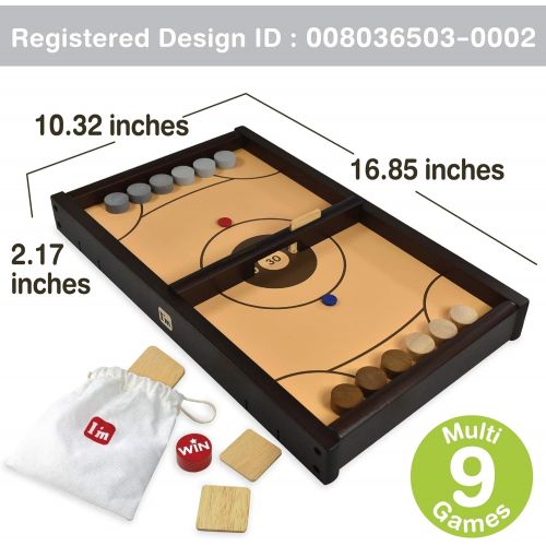  Im Big Shooz n TOZZ : Wooden Multi Tabletop Indoor Portable Board Games for Kids and Family