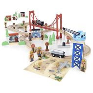 토마스와친구들 기차 장난감Imaginarium Mega Wooden Train Set, for Ages 3-6, 80 Pieces