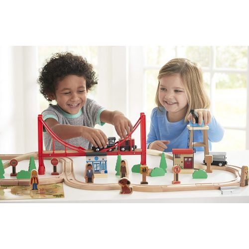  토마스와친구들 기차 장난감Imaginarium Mega Wooden Train Set, for Ages 3-6, 80 Pieces