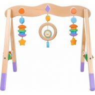 Little Olympians Wooden Baby Gym - Child Activity Center Newborns & Early Infants - Wood Mobile Interactive Play Station for Tummy Time - Educational & Developmental Learning Toys, Ages 0-5 Months