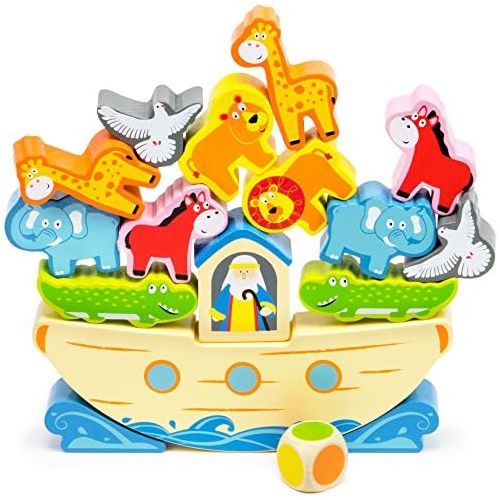  [아마존베스트]Noah's Noahs Balancing Ark Stacking Game, 17-Piece Block Balancing Play Set by Imagination Generation