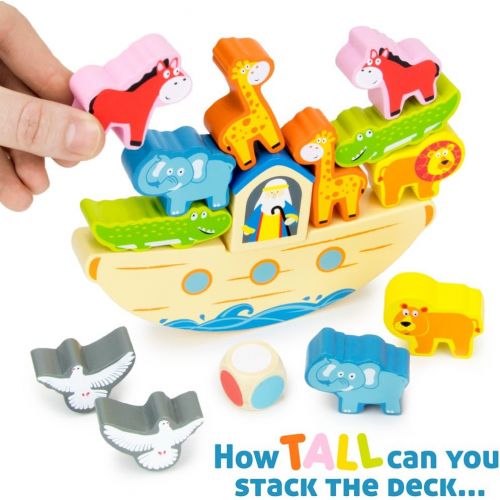  [아마존베스트]Noah's Noahs Balancing Ark Stacking Game, 17-Piece Block Balancing Play Set by Imagination Generation