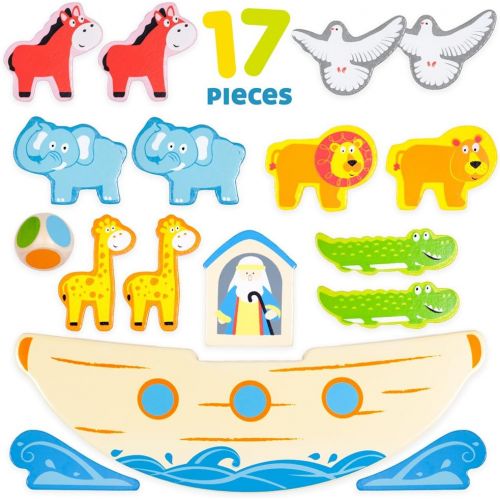  [아마존베스트]Noah's Noahs Balancing Ark Stacking Game, 17-Piece Block Balancing Play Set by Imagination Generation