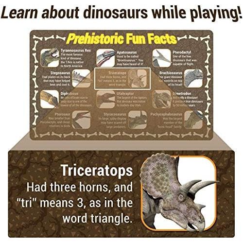  Imagination Generation Prehistoric Playset, 100 Pieces - Jurassic Dinosaurs and Cave Men - Mini Dino Figure Bundle Kit with Play Mat, Storage Container, Volcano, Bridges, Plants & Educational Booklet - T