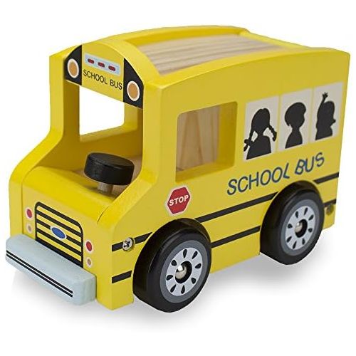  Wooden Wheels Natural Beech Wood School Bus by Imagination Generation