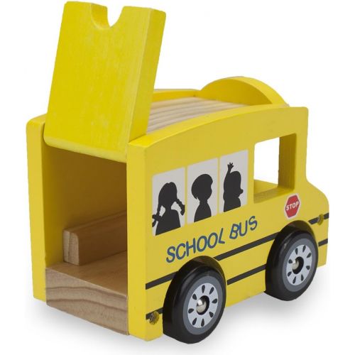  Wooden Wheels Natural Beech Wood School Bus by Imagination Generation