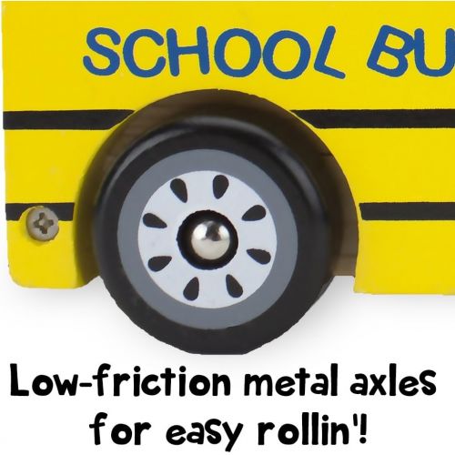  Wooden Wheels Natural Beech Wood School Bus by Imagination Generation