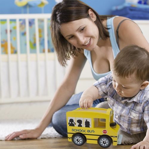  Wooden Wheels Natural Beech Wood School Bus by Imagination Generation