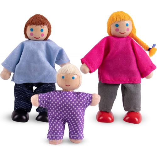  Imagination Generation My Doll Family Wooden Cloth Dolls Compatible with Most Doll Houses Perfect for Kids & Toddlers, Comes with 7 Dolls Great for Imaginative Play