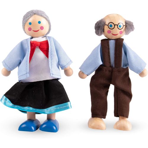  Imagination Generation My Doll Family Wooden Cloth Dolls Compatible with Most Doll Houses Perfect for Kids & Toddlers, Comes with 7 Dolls Great for Imaginative Play