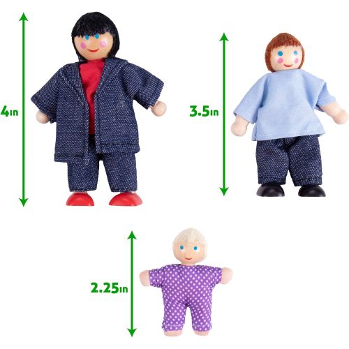  Imagination Generation My Doll Family Wooden Cloth Dolls Compatible with Most Doll Houses Perfect for Kids & Toddlers, Comes with 7 Dolls Great for Imaginative Play