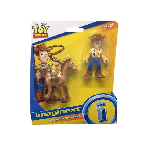  Imaginext Disney Pixar Toy Story Toys Bundle Set (Woody & Bullseye, Buzz Lightyear & Jessie)