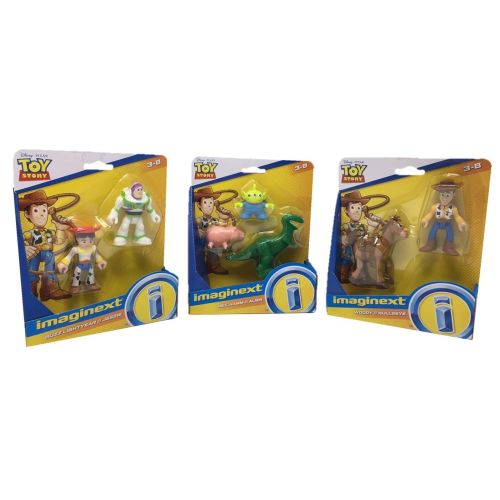  Imaginext Disney Pixar Toy Story Toys Bundle Set of 7 Figures (Woody & Bullseye, Buzz Lightyear & Jessie, Rex, Hamm & Alien)