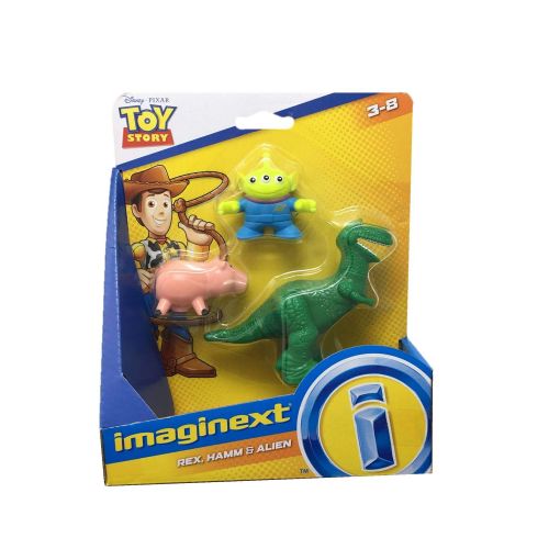  Imaginext Disney Pixar Toy Story Toys Bundle Set of 7 Figures (Woody & Bullseye, Buzz Lightyear & Jessie, Rex, Hamm & Alien)