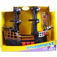 Fisher price Imaginext Black and Red Pirate Ship with 2 Figures