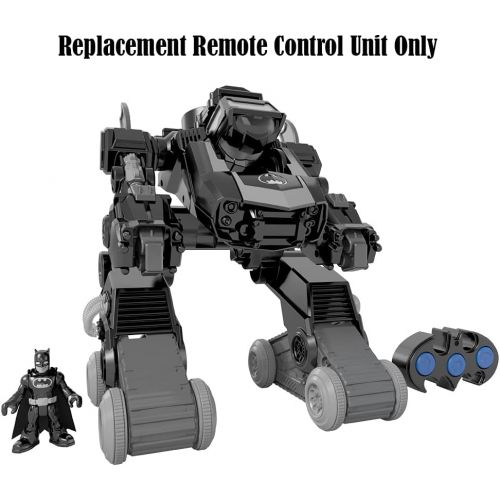  Imaginext Replacement Parts DC Super-Friends RC Transforming Bat-Bot Playset - BFT56 & CKB84 ~ Replacement Remote Control Unit ~ Black Bat Shaped Remote with Blue Buttons Black, Bl