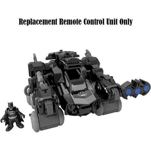  Imaginext Replacement Parts DC Super-Friends RC Transforming Bat-Bot Playset - BFT56 & CKB84 ~ Replacement Remote Control Unit ~ Black Bat Shaped Remote with Blue Buttons Black, Bl