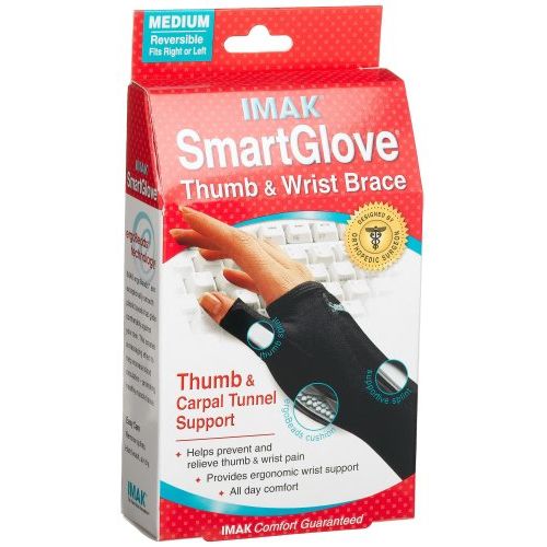  Imak Smart Glove With Thumb & Carpal Tunnel Support, Medium (Pack of 2)