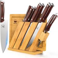 kitchen Knife Set, imarku 10-Piece Knife Sets for Kitchen with Block, Japanese German High-Carbon Stainless Steel Chef Knife Set with Cutting Board, Kitchen Accessories with Knife