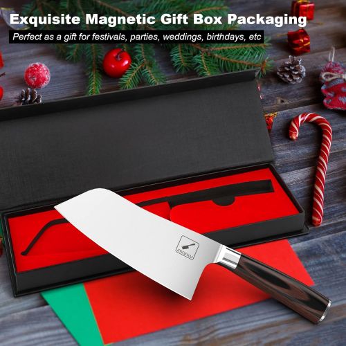  [아마존베스트]Meat Cleaver - imarku Cleaver Knife German High Carbon Stainless Steel Butcher Knife to Cut Meat and Vegetables, Professional Chefs Knife for Kitchen and Restaurant - 7 Inches