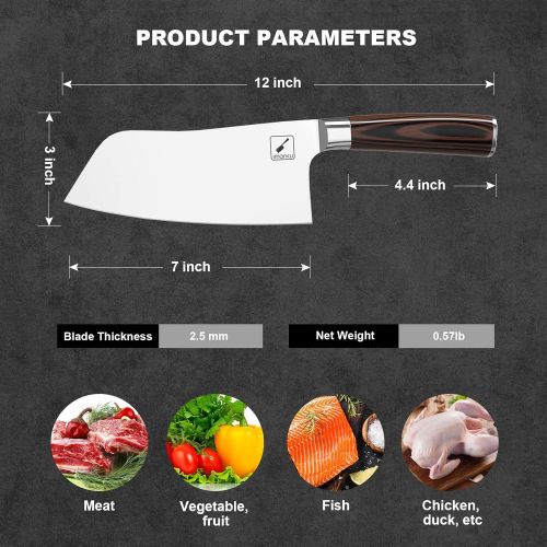  [아마존베스트]Meat Cleaver - imarku Cleaver Knife German High Carbon Stainless Steel Butcher Knife to Cut Meat and Vegetables, Professional Chefs Knife for Kitchen and Restaurant - 7 Inches