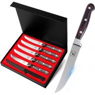 [아마존베스트]Steak Knives, Imarku 6-Piece Steak Knife Set, Premium Serrated Stainless Steel & Wooden Handle Steak Knives set