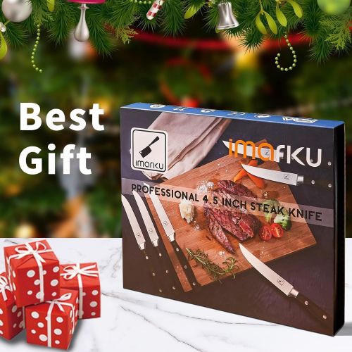  [아마존베스트]Steak Knives, Imarku 6-Piece Steak Knife Set, Premium Serrated Stainless Steel & Wooden Handle Steak Knives set