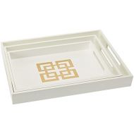 Imax IMAX 65112-3 Giselle White Lacquer Trays (Set of 3)
