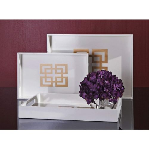  Imax IMAX 65112-3 Giselle White Lacquer Trays (Set of 3)