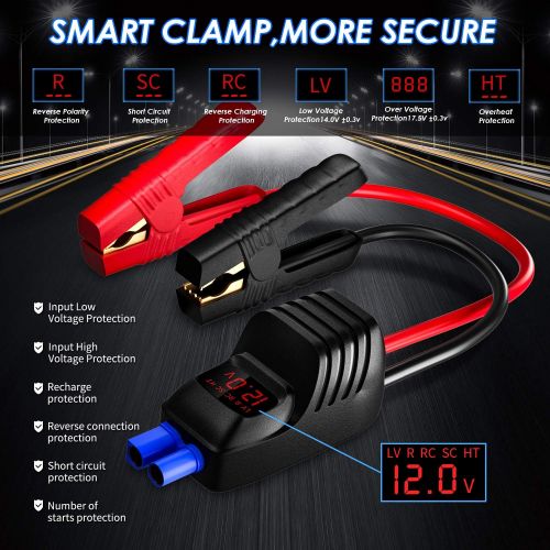  Imazing Portable Car Jump Starter - 2000A Peak 18000mAH (Up to 10L Gas or 8L Diesel Engine) 12V Auto Battery Booster Portable Power Pack with LCD Display Jumper Cables, QC 3.0 and