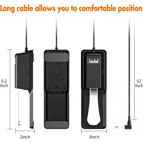  [아마존베스트]Imelod Digital Piano and Keyboard Sustain Pedal for Yamaha,Roland,Casio,Korg,Behringer,Moog - Universal Foot Pedal Black