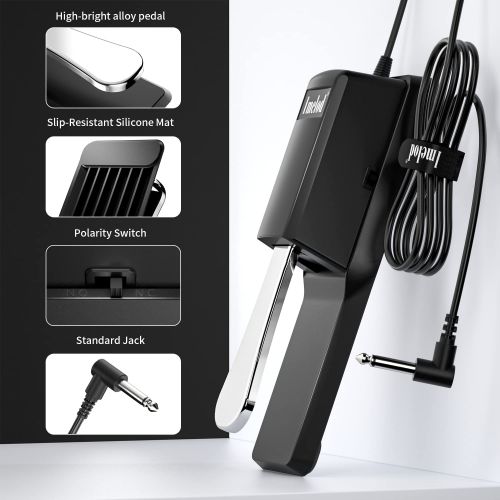  [아마존베스트]Imelod Digital Piano and Keyboard Sustain Pedal for Yamaha,Roland,Casio,Korg,Behringer,Moog - Universal Foot Pedal Black