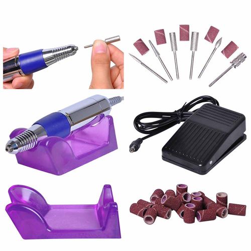  IMeshbean iMeshbean 30,000 RPM Professional Electric Nail File Drill Manicure Tool Pedicure Machine Set kit W/ Sanding Bands,Drill Bits, Pink