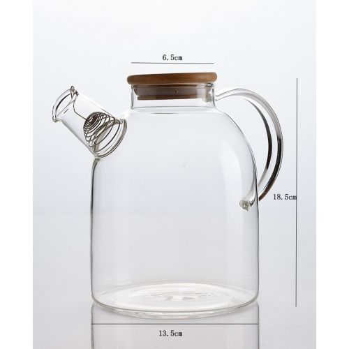  Imoocare 62 Oz Glass Teapot with Stainless Strainer Functional Borosilicate Glass Pitcher with Bamboo Lid