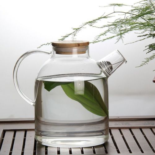  Imoocare 62 Oz Glass Teapot with Stainless Strainer Functional Borosilicate Glass Pitcher with Bamboo Lid