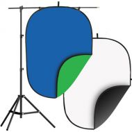 Impact Collapsible Background Kit - 5 x 7' (Chroma Blue/Chroma Green, Black/White)