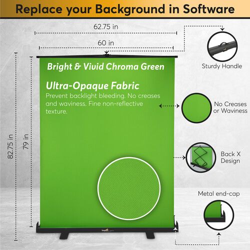  Impact Pro Rapid Portable Background (Chroma Green, 5 x 7')