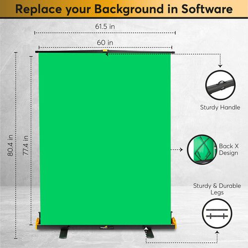  Impact Rapid Background Screen V2 (Chroma Green, 4.8 x 6.7')