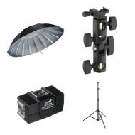 Impact 7' Parabolic Umbrella (Silver) With Light Stand Kit