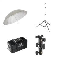 Impact 7' Parabolic Umbrella (White Diffusion) With Light Stand Kit