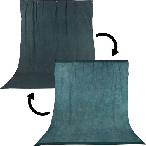  Impact Background Kit with 10 x 12' Sky Blue/Aqua Reversible Muslin Backdrop