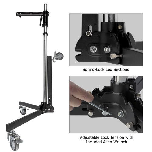  Impact Column Stand with Sliding Arm (Chrome Steel)