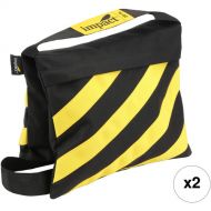 Impact Filled Saddle Sandbag (20 lb, Caution Striped, Set of 2)