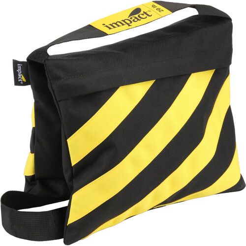  Impact Filled Saddle Sandbag (20 lb, Caution Striped, Set of 2)